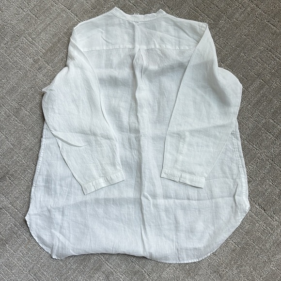 L.L. Bean White Linen Tunic Cover Up Nantucket New England Beach Blouse Women 1X - Picture 6 of 6
